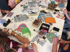 Crafts on a table